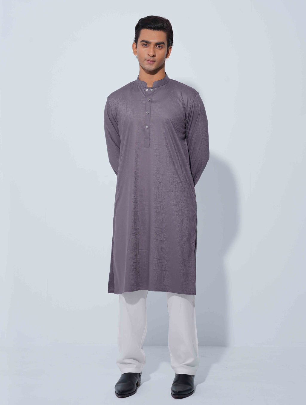 Bluish Ash Minimal Print Panjabi