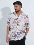 Pearl White colorful island Printed Havana Shirt
