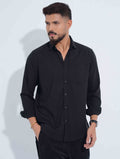 Black Zigzag Premium Bamboo Silk Shirt