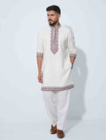 Cream Premium bottom embriodery panjabi