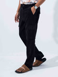 Black Corduroy Baggy Cargo Pant