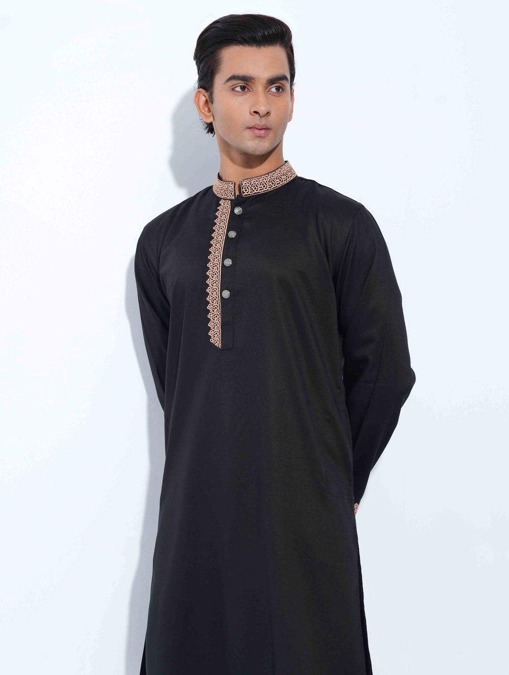 Black One Sided Embroidery Panjabi
