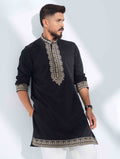 Black Premium bottom embriodery panjabi