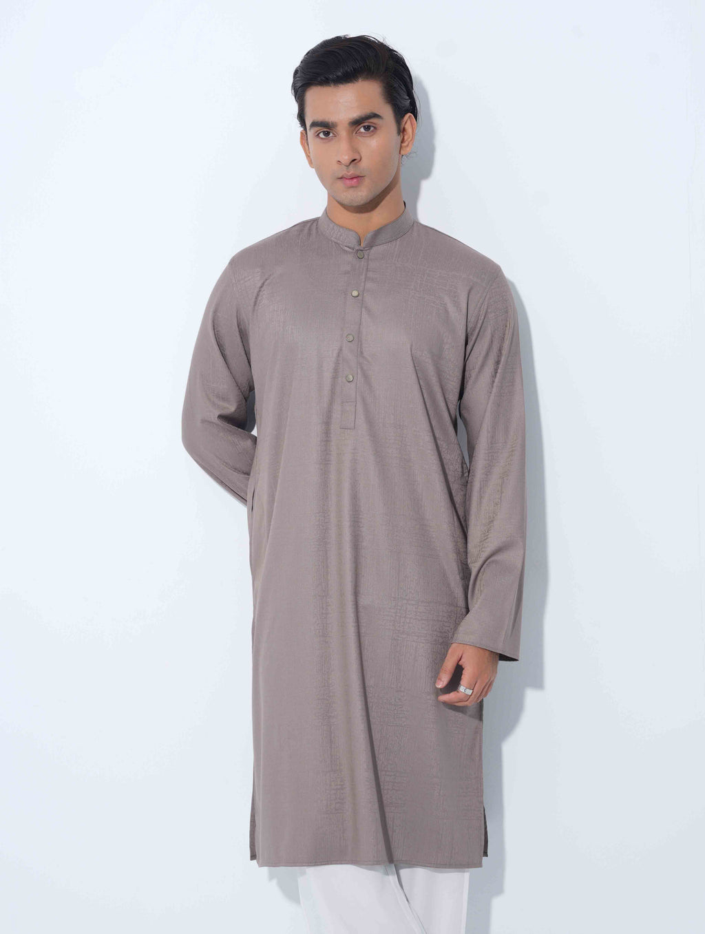 Graphite Ash Minimal Print Panjabi