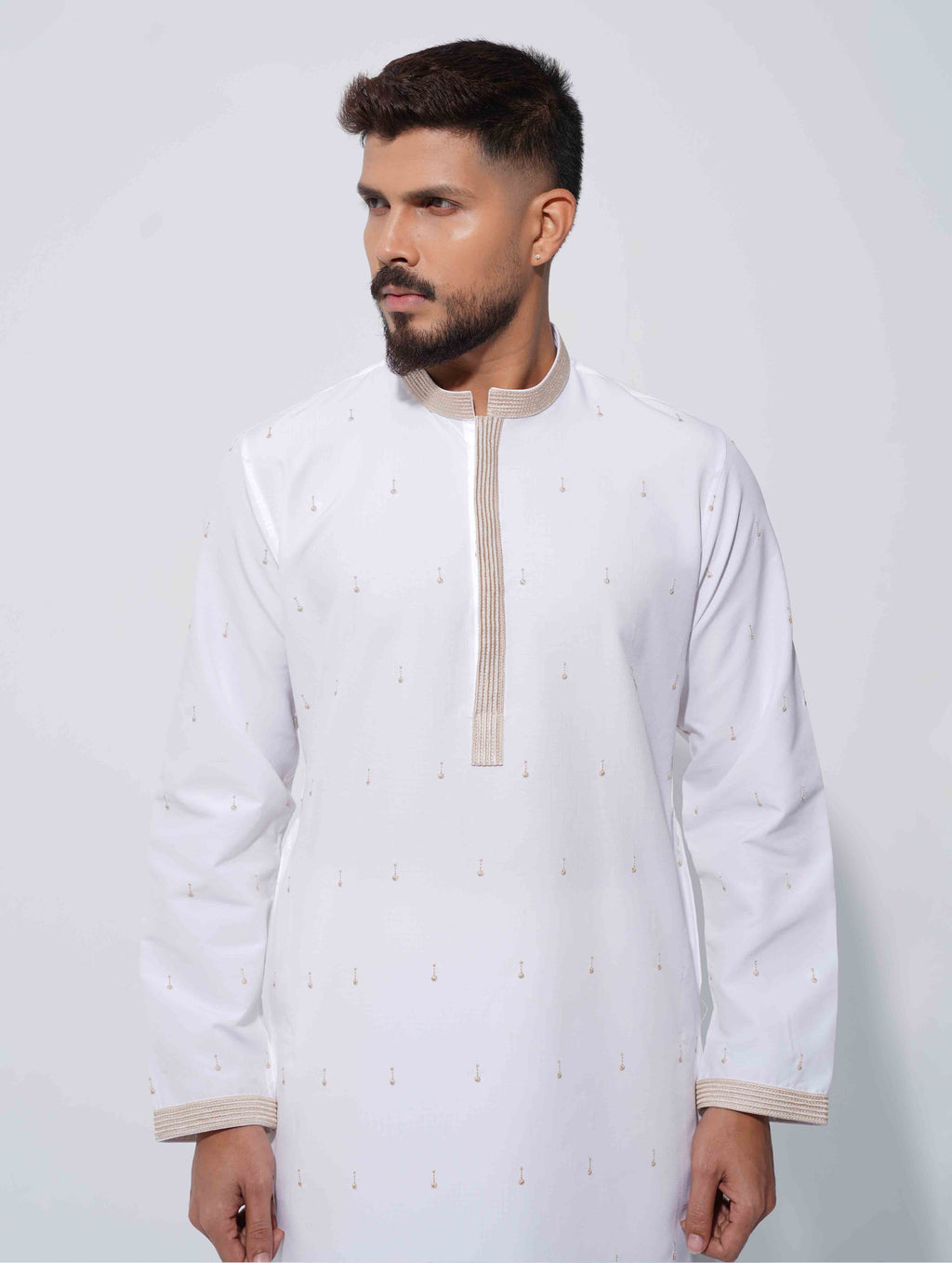 White All Over Embroidery Premium Panjabi