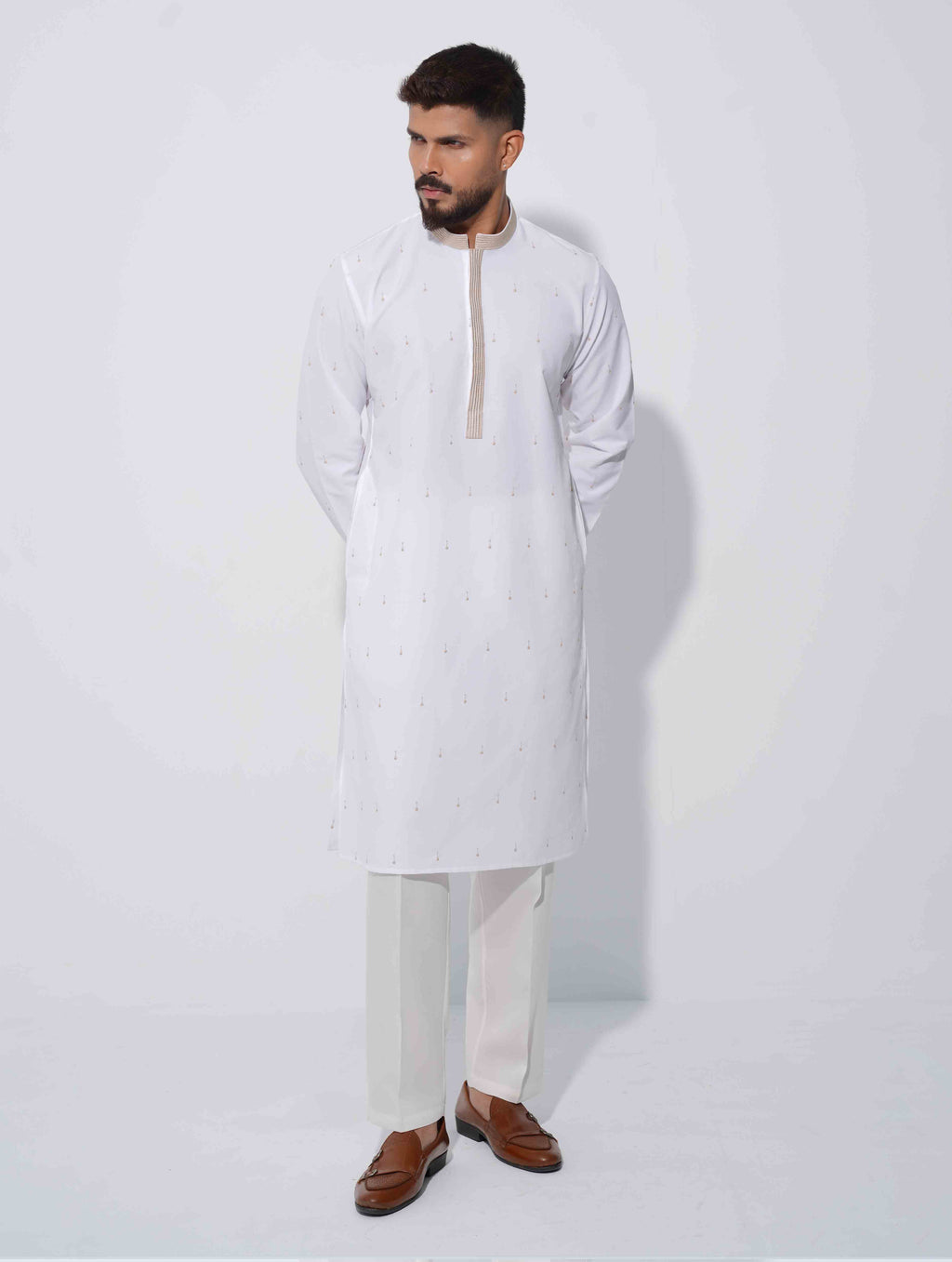 White All Over Embroidery Premium Panjabi