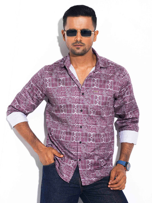 Deep Purple Printed Premium Full sleeve Shirt