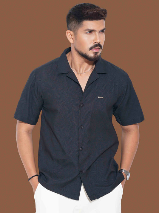 Black texture premium havana shirt