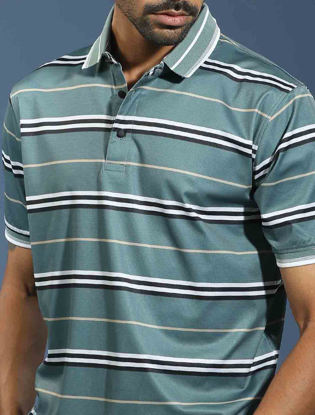 Deep forest stripe premium polo shirt