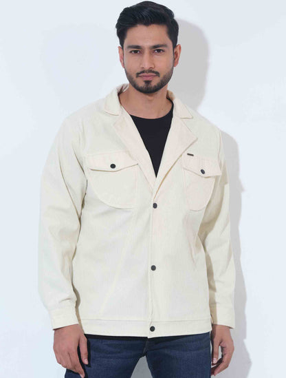 Cream Cord premium double pocket jacket