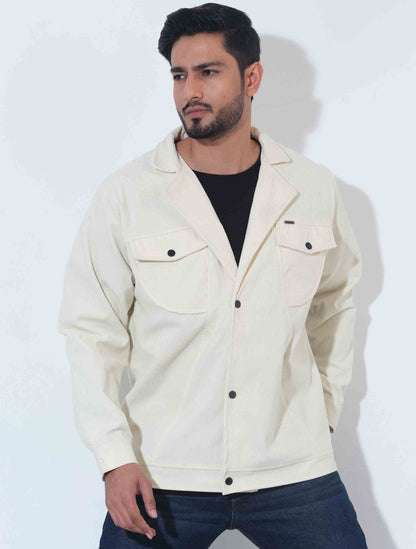 Cream Cord premium double pocket jacket