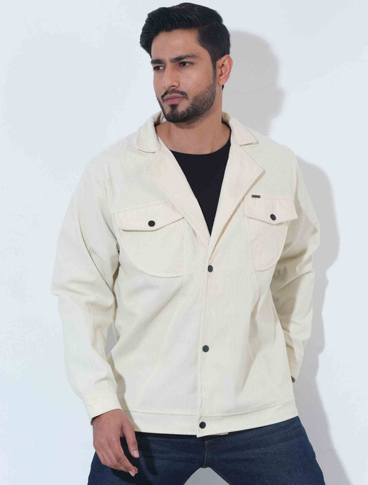 Cream Cord premium double pocket jacket