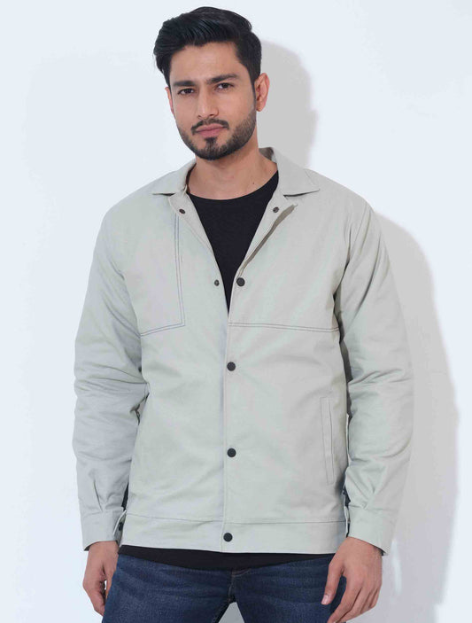 Light gray cashmere fabric premium embroidered jacket