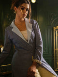 Steel Blue female Coat collar shrug