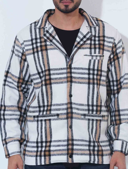 Pearl white golden Flannel jacket