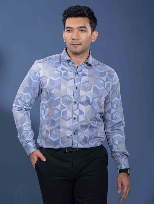 Ash golden hexagonal printed premium full sleeve