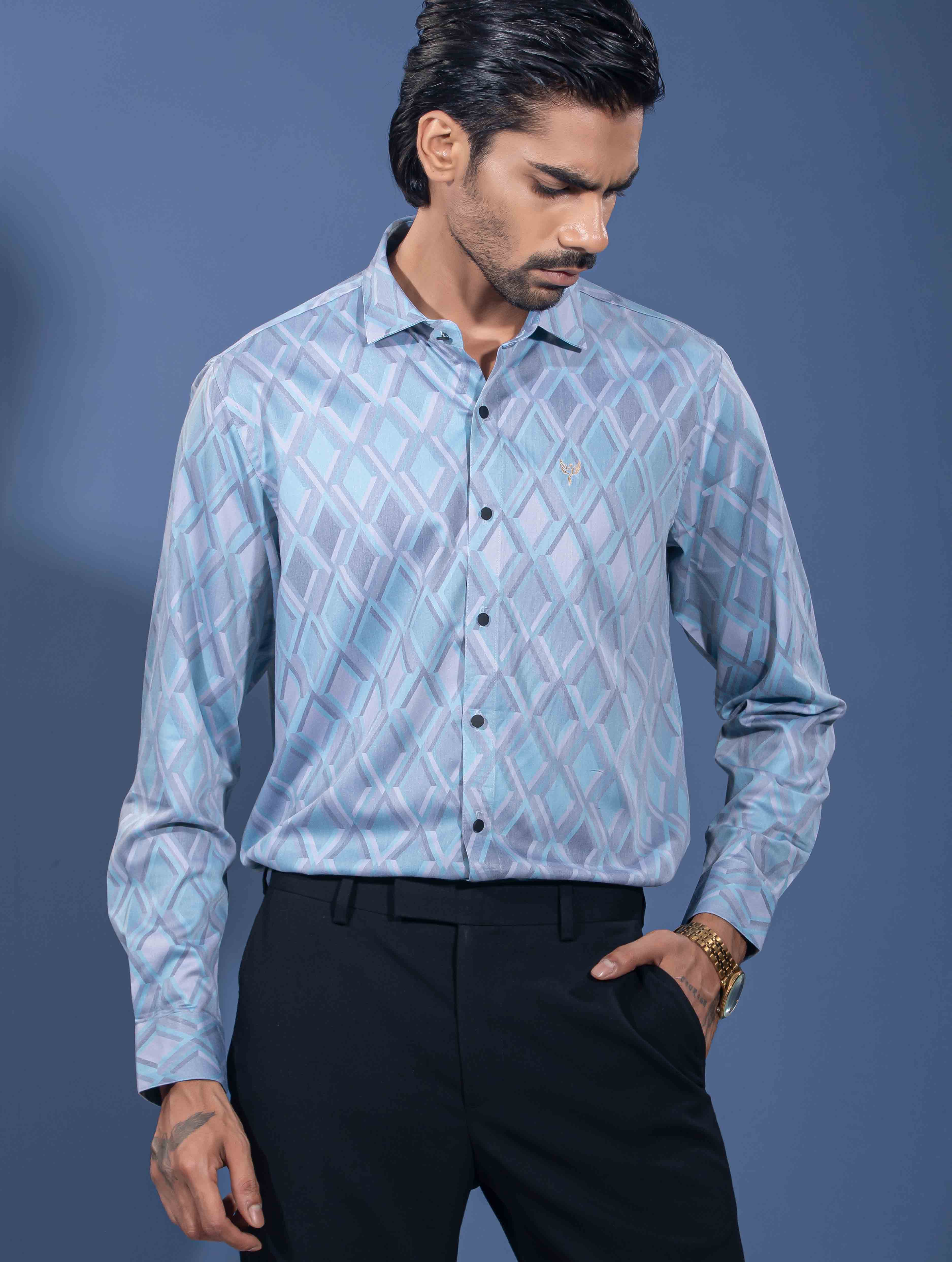Sky diamond printed premium full sleeve