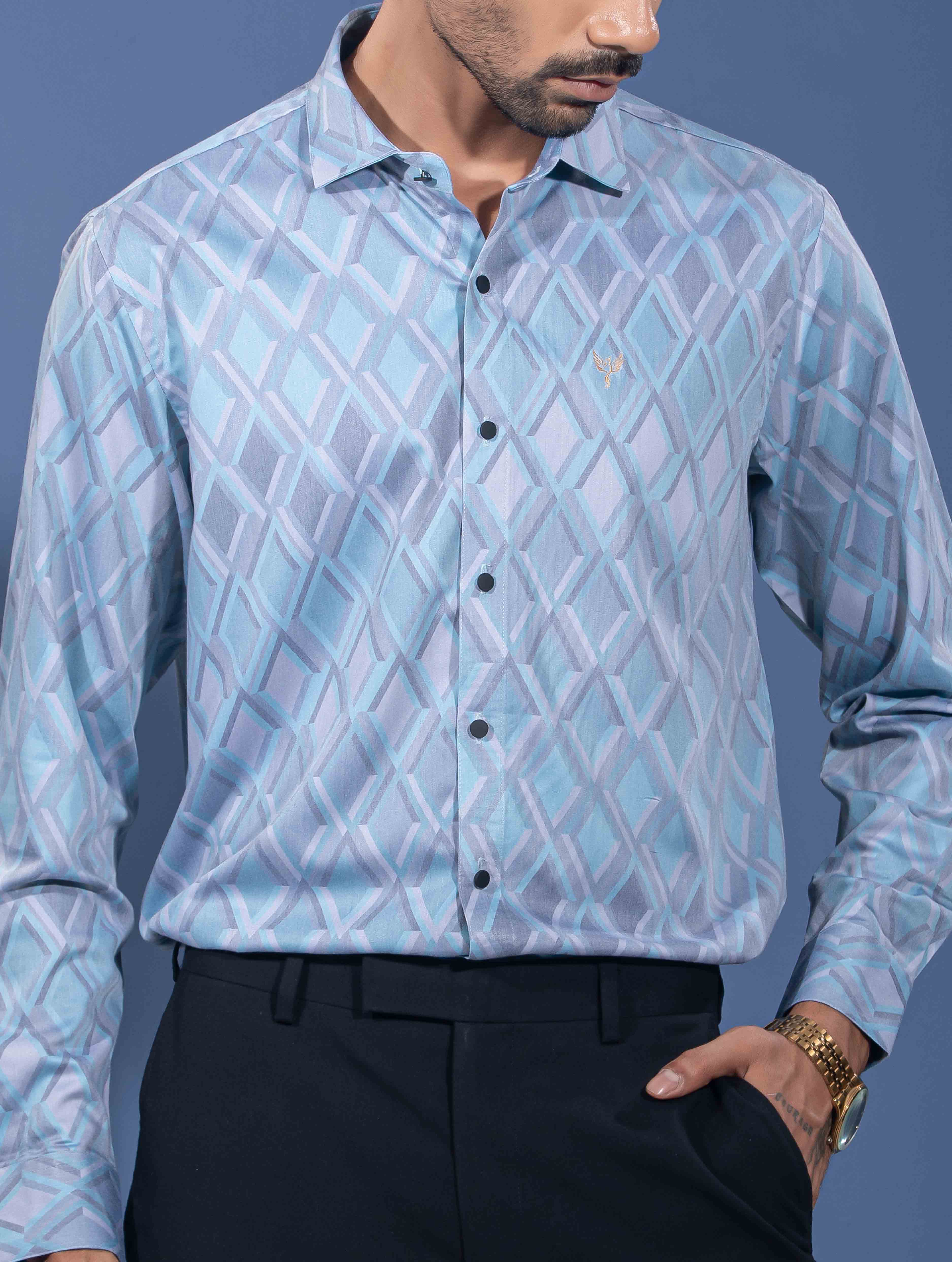 Sky diamond printed premium full sleeve