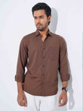 Dark Brown Zigzag Premium Bamboo Silk Shirt
