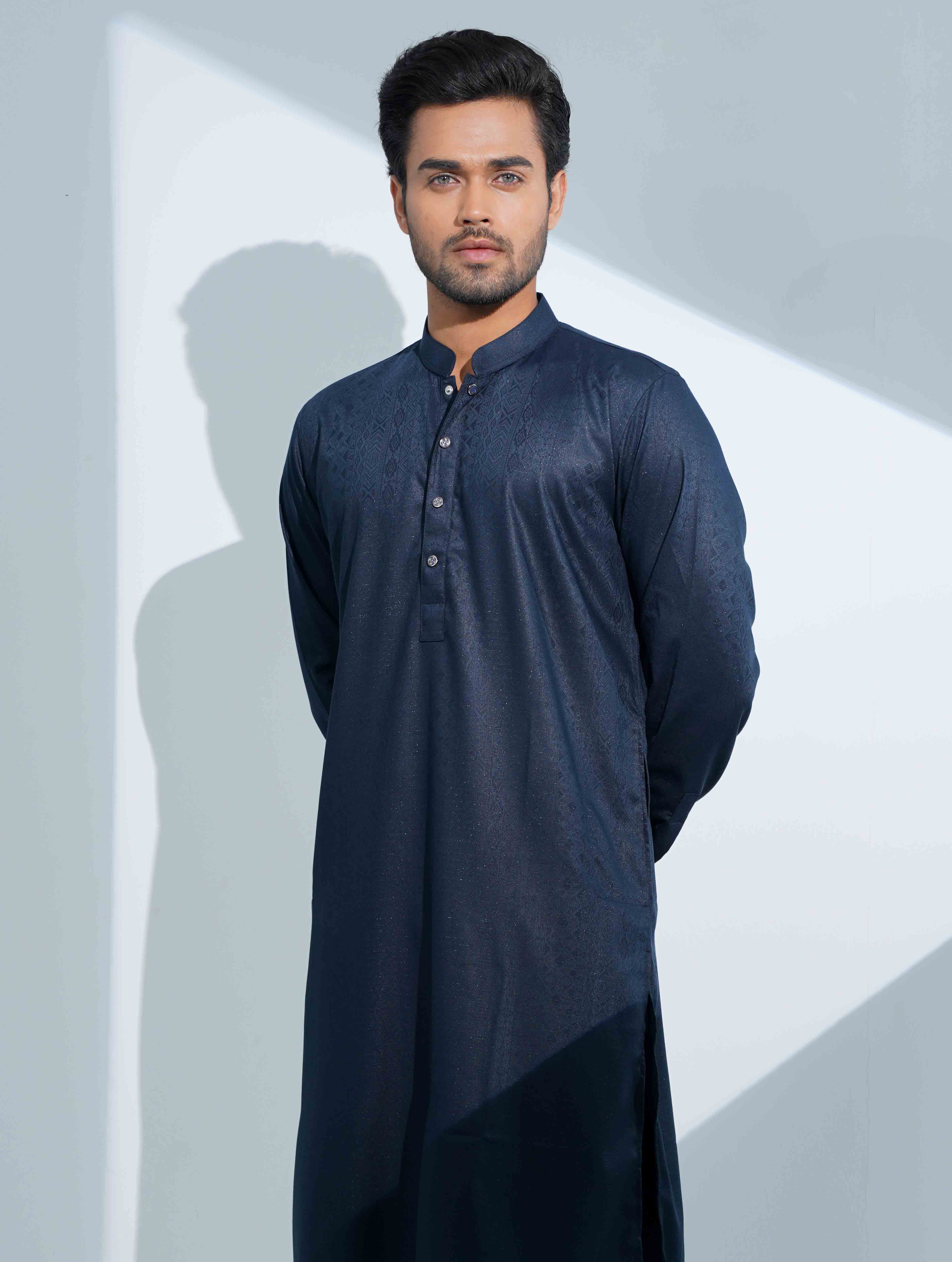 Space Blue Arrow Minimal Print Panjabi