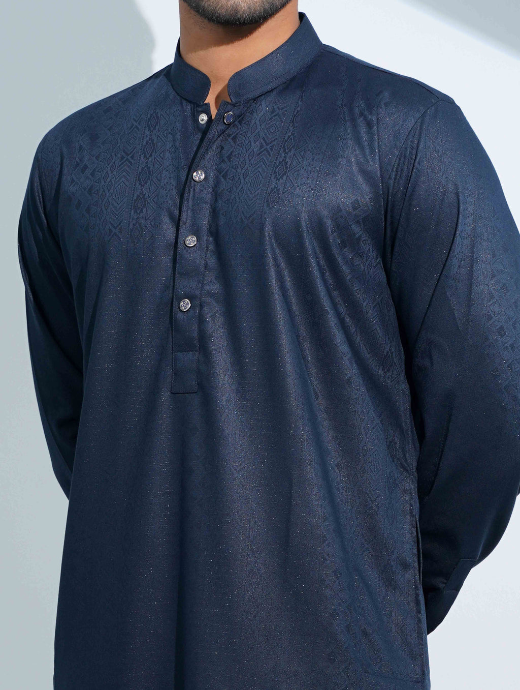 Space Blue Arrow Minimal Print Panjabi