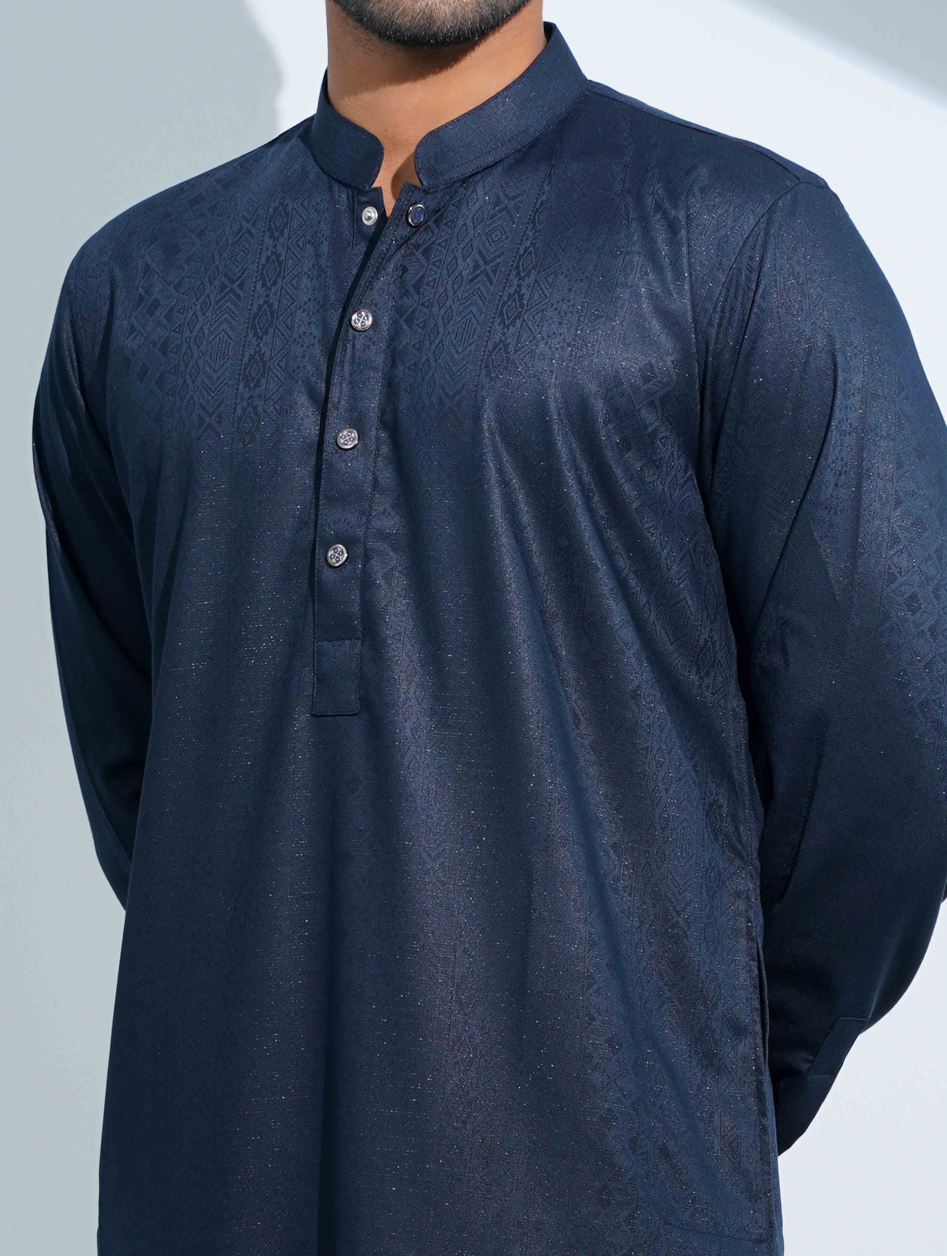 Space Blue Arrow Minimal Print Panjabi