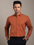 Brunt Orange Solid formal shirt
