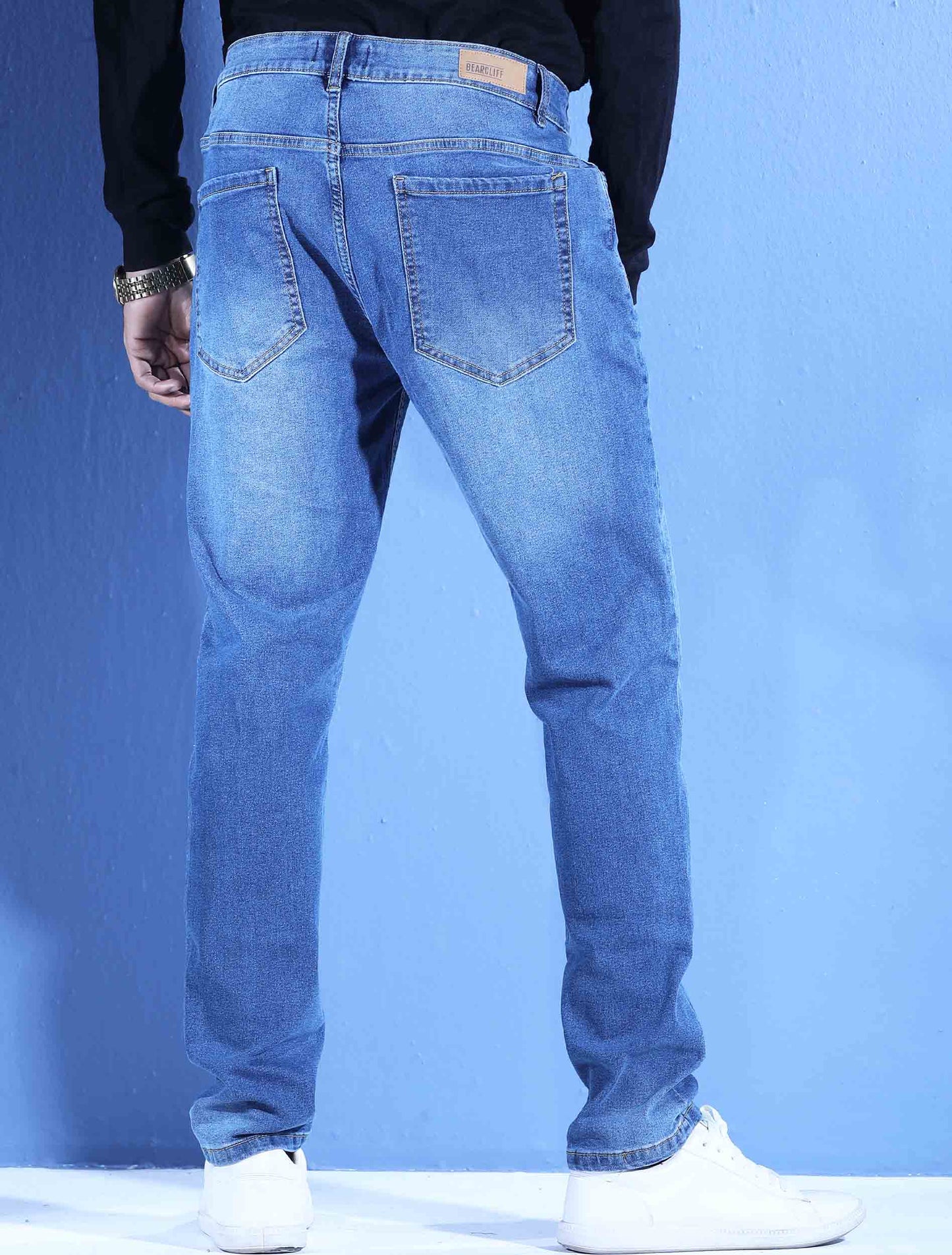 Sky natural wash denim straight