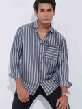 Gray White double stripe premium full sleeve shirt