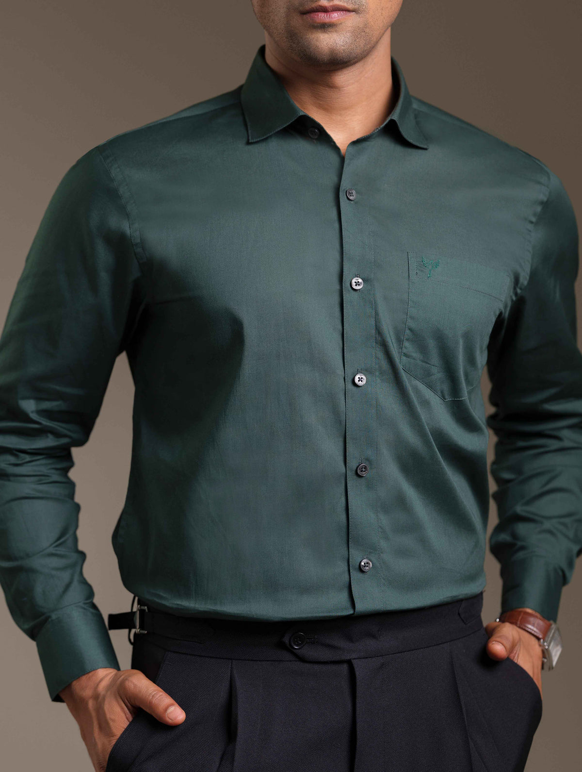 Bottle Green formal shirt