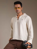 Cream Viscos Texture Full sleeve Kurta