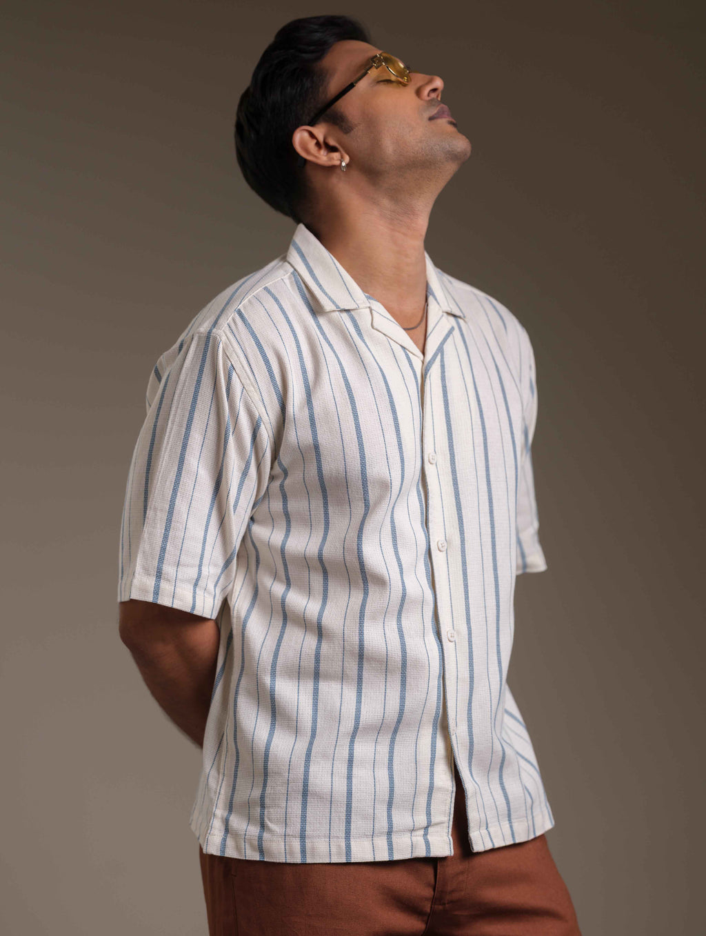 Cream Sky Stripe Remi Cotton Havana Shirt