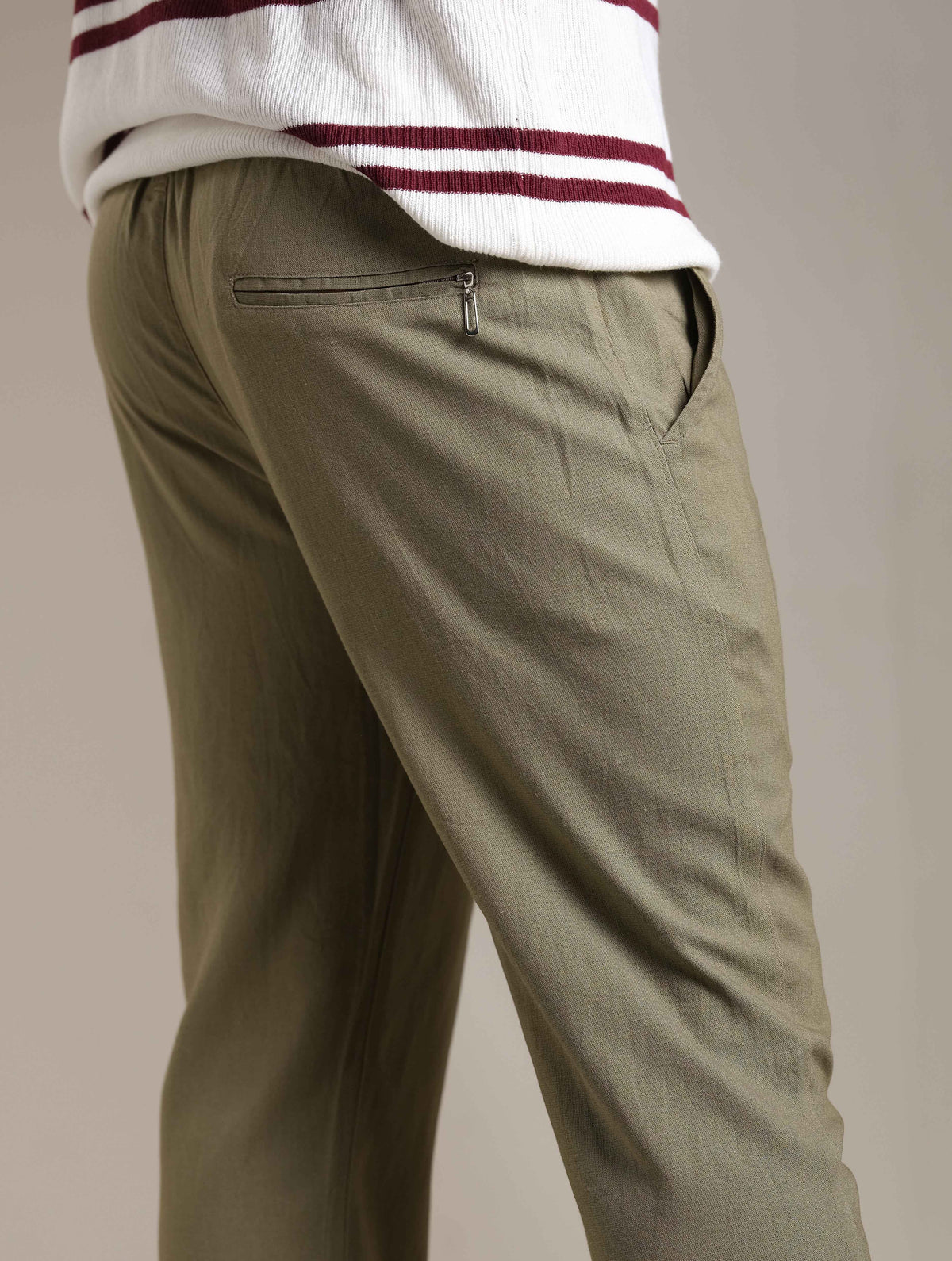 Light Olive Baggy Trouser