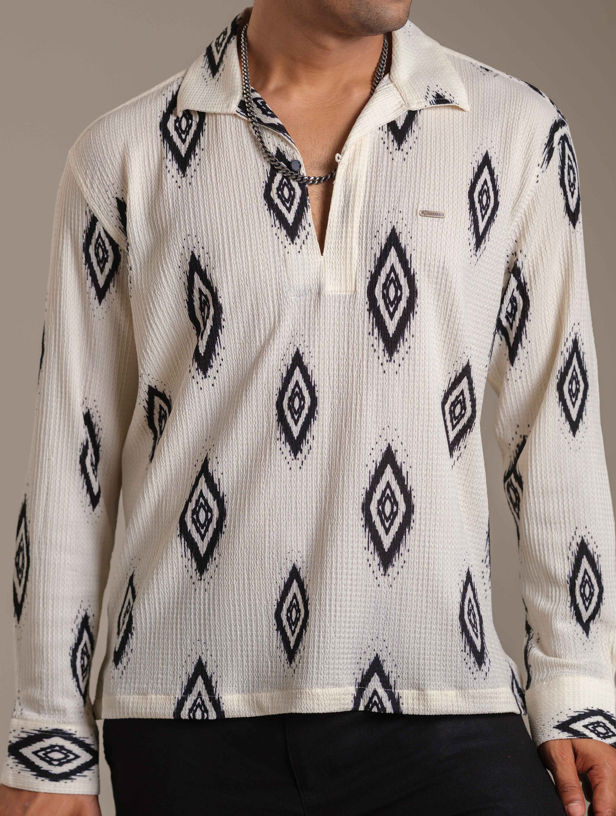 White printed casual shirt