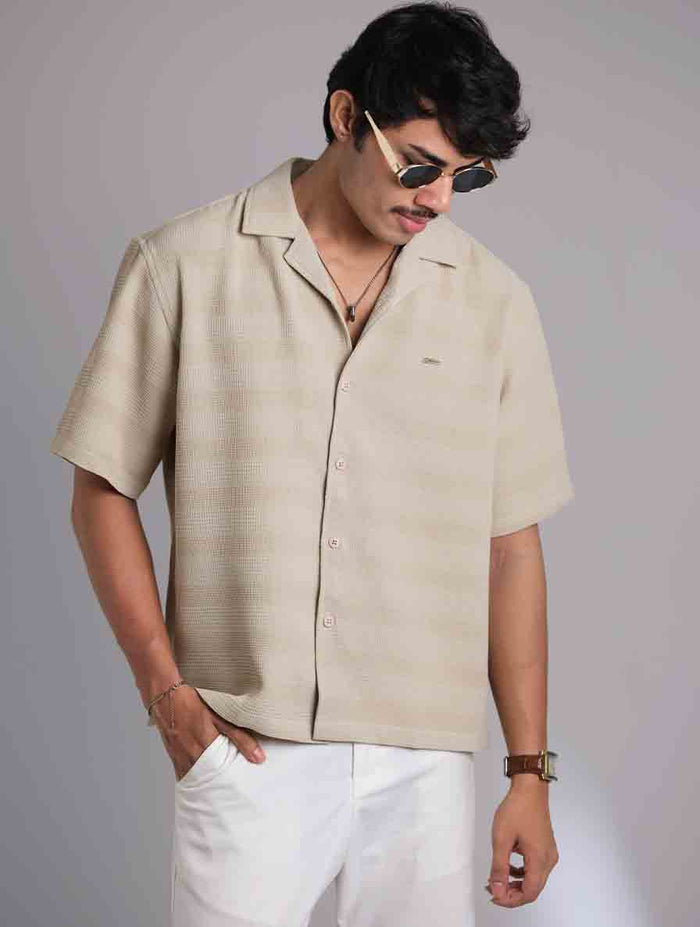 Cream Texture Popcorn Havana Shirt