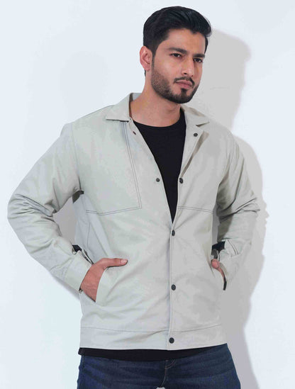 Light gray cashmere fabric premium embroidered jacket