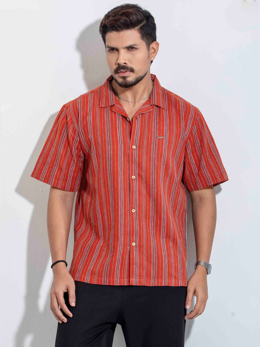 Tomato Red stripe Remi cotton Havana shirt