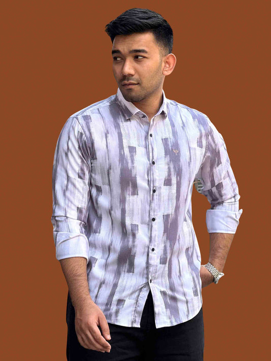 White light ash printed premium full sleeve shirt