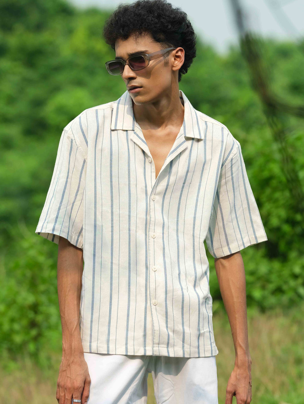 Cream Sky Stripe Remi Cotton Havana Shirt