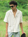Cream Black Stripe Remi Cotton Havana Shirt