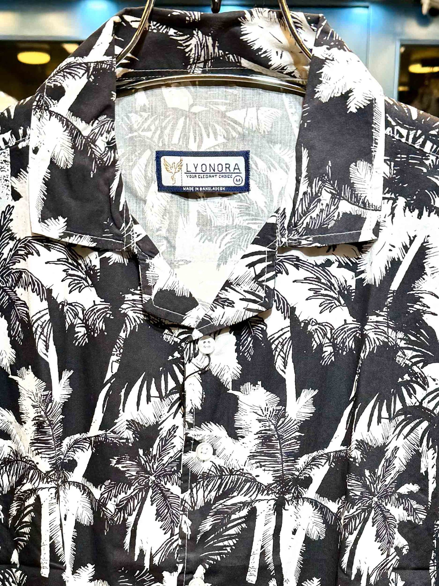 Black white coconut tree havana shirt