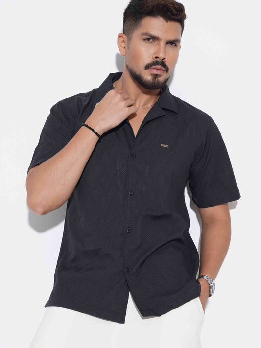 Black texture premium havana shirt