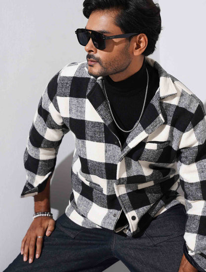 Black white Flannel jacket