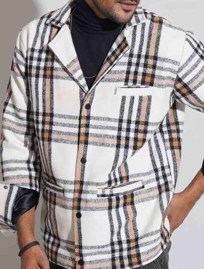 Pearl white golden Flannel jacket