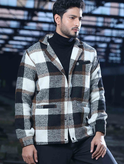 Coffee cream black Flannel jacket