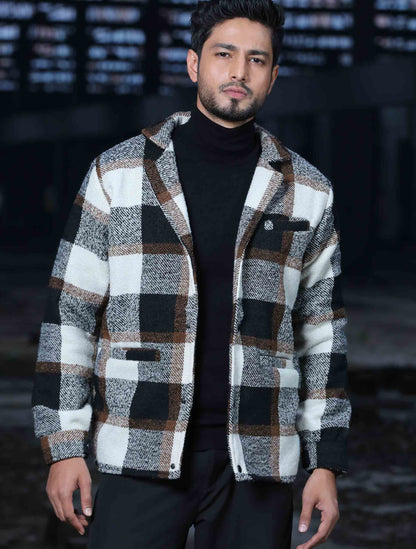 Coffee cream black Flannel jacket