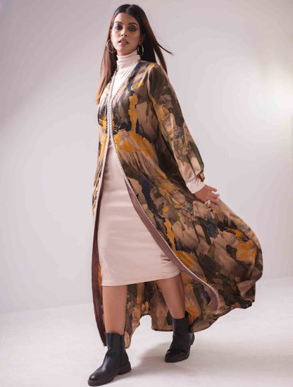 Dark copper color Gown design female dress