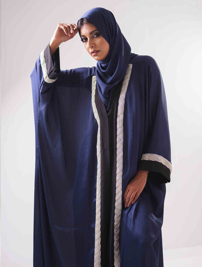 Blue black contrast Shrug design female dress