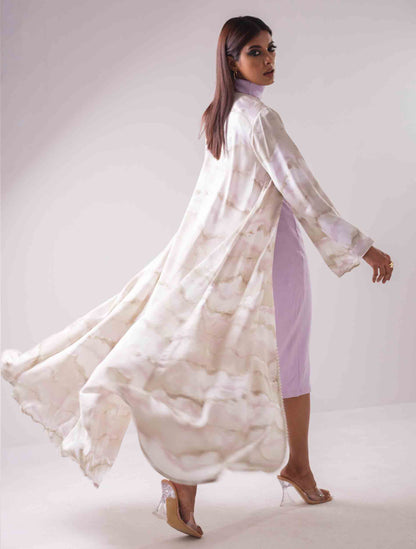 White multicolor Gown design female dress