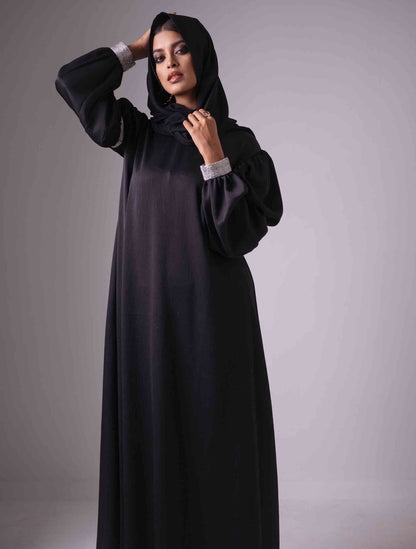 Black hand lace contrast female dress